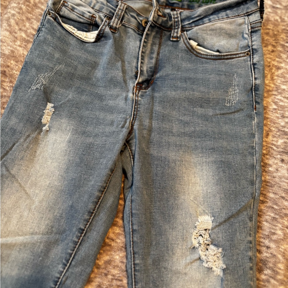 Junior's (GIRL'S) Distressed Blue Jeans